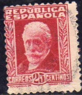 ESPAÑA 1932 669 Sello Personajes. Pablo Iglesias República Española 30c Usado Espana Spain Espagne Spagna Spanje Spanien 